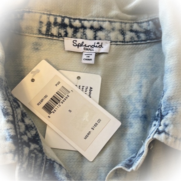 💕NWT Splendid Bleached Indigo Denim Jumpsuit💕 - Picture 2 of 10